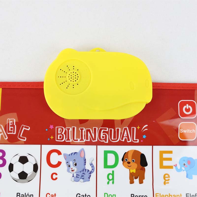 Póster interactivo bilingüe con el alfabeto en inglés y español