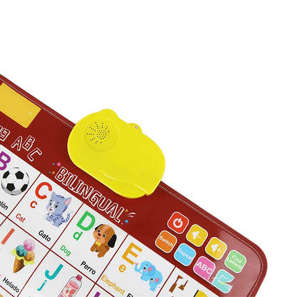 Póster interactivo bilingüe con el alfabeto en inglés y español