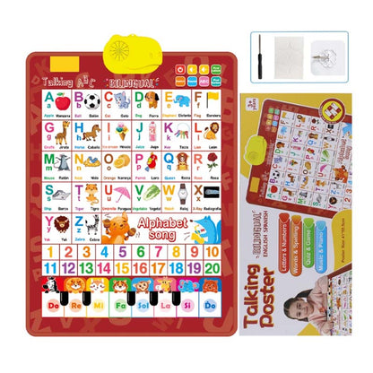 Póster interactivo bilingüe con el alfabeto en inglés y español