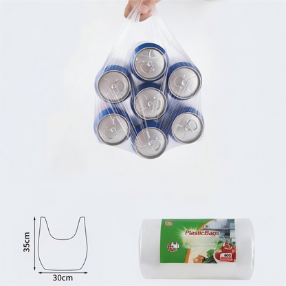 Bolsas reforzadas estilo chaleco para alimentos, en rollo