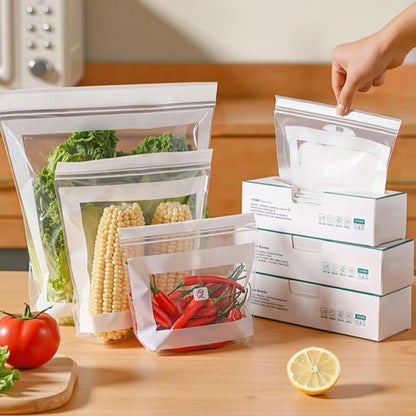 Bolsas transparentes para alimentos, reforzadas con doble sellado
