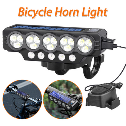 Luz para Bicicleta Recargable Solar y USB