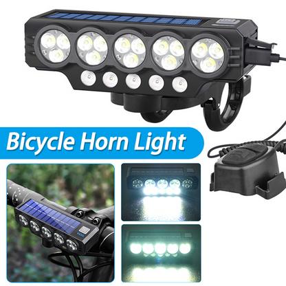 Luz para Bicicleta Recargable Solar y USB