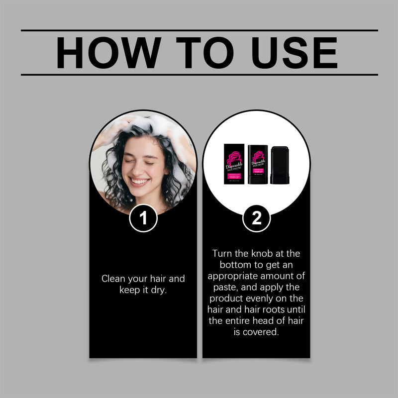 Barra de tinte para el cabello resistente al agua con peine