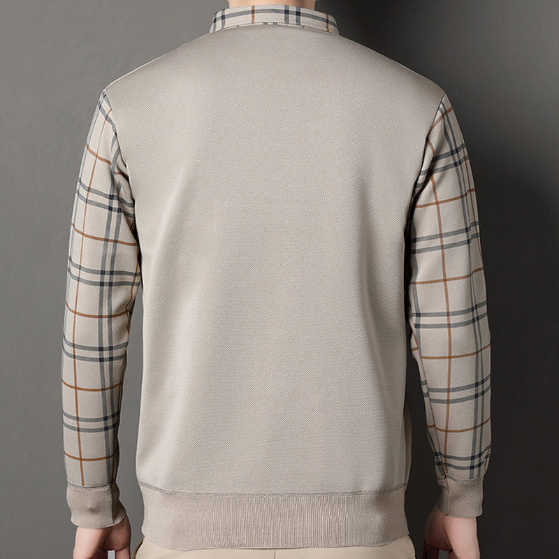 Camiseta de manga larga con estilo superpuesto para hombre
