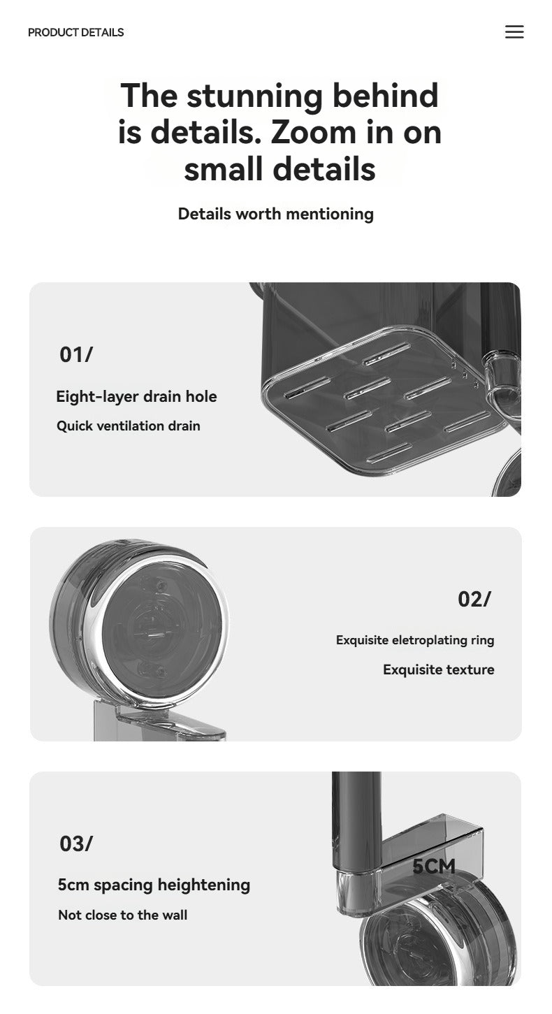 Estante perforado para especias con ventosa