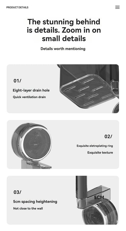 Estante perforado para especias con ventosa