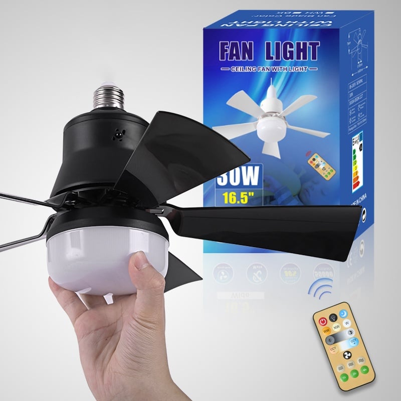 Ventilador de techo y luz portátiles 2 en 1 con control remoto