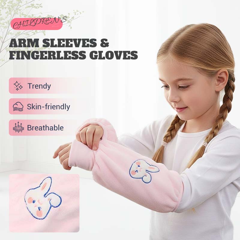 Manguitos y guantes sin dedos 2 en 1 para niños