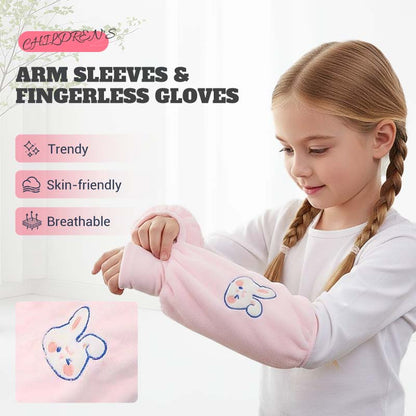 Manguitos y guantes sin dedos 2 en 1 para niños