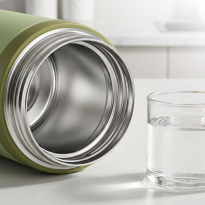 ☕🌟 Botella de Acero Inoxidable con Aislamiento al Vacío y Taza con Tapa – Mantén tus Bebidas a la Temperatura Ideal por Más Tiempo 🧊🔥