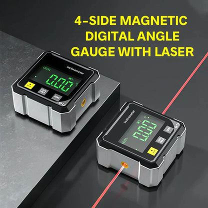 📢🔧 OFERTA ESPECIAL 50 % DE DESCUENTO 🔥Medidor angular digital magnético de 4 lados con láser