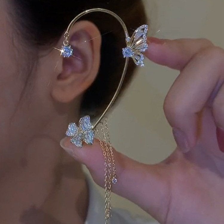 Pendientes con borlas de flores de mariposa