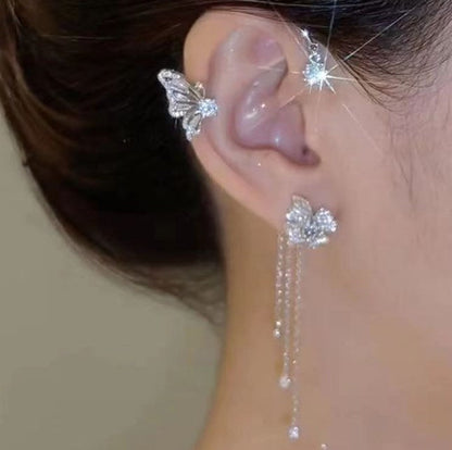Pendientes con borlas de flores de mariposa