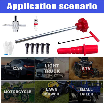 Kit de herramientas para válvula de neumático de coche de cambio rápido
