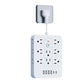 🚀¡Espacio y Seguridad! ⚡ Regleta 20 en 1: 14 CA+4 USB+2 Type-C – ¡Alimenta Todo! 🛡️