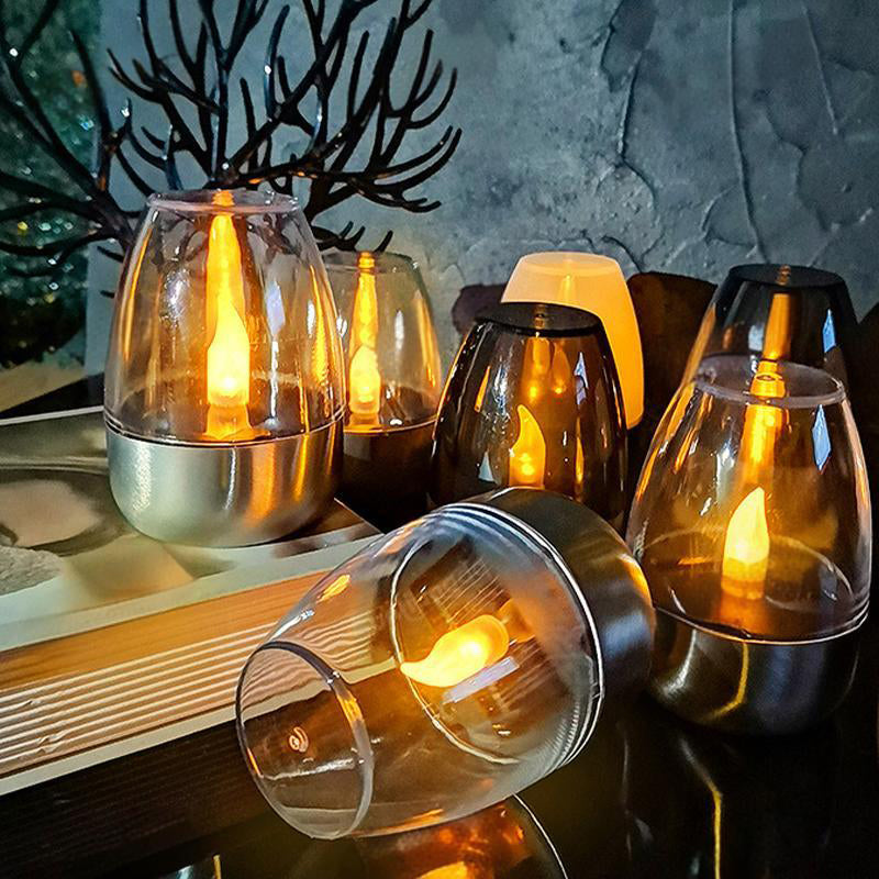 🕯️ ¡COMPRA 2 Y LLÉVATE 1 GRATIS! ☀️ Paquete de 6 lámparas de mesa LED solares – Sin llama y resistentes al agua, encendido/apagado automático con sensor de anochecer para jardín y fiestas