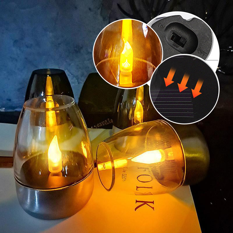 🕯️ ¡COMPRA 2 Y LLÉVATE 1 GRATIS! ☀️ Paquete de 6 lámparas de mesa LED solares – Sin llama y resistentes al agua, encendido/apagado automático con sensor de anochecer para jardín y fiestas