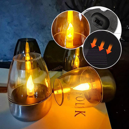 🕯️ ¡COMPRA 2 Y LLÉVATE 1 GRATIS! ☀️ Paquete de 6 lámparas de mesa LED solares – Sin llama y resistentes al agua, encendido/apagado automático con sensor de anochecer para jardín y fiestas