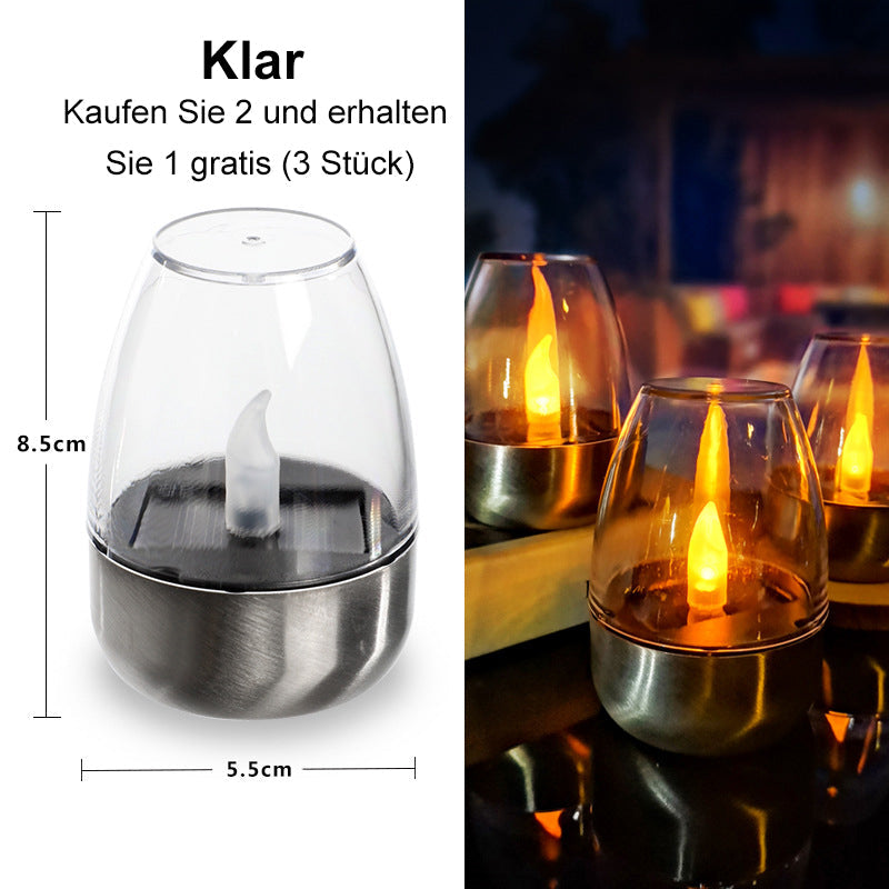 🕯️ ¡COMPRA 2 Y LLÉVATE 1 GRATIS! ☀️ Paquete de 6 lámparas de mesa LED solares – Sin llama y resistentes al agua, encendido/apagado automático con sensor de anochecer para jardín y fiestas