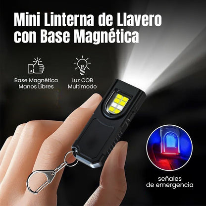 Mini Linterna de Llavero con Base Magnética