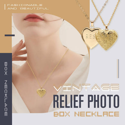 Collar Guardapelo Vintage con Relieve para Foto