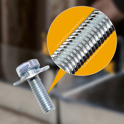 Juego de Tornillo y Tuerca Hexagonal con Brida M6x24mm para Auto