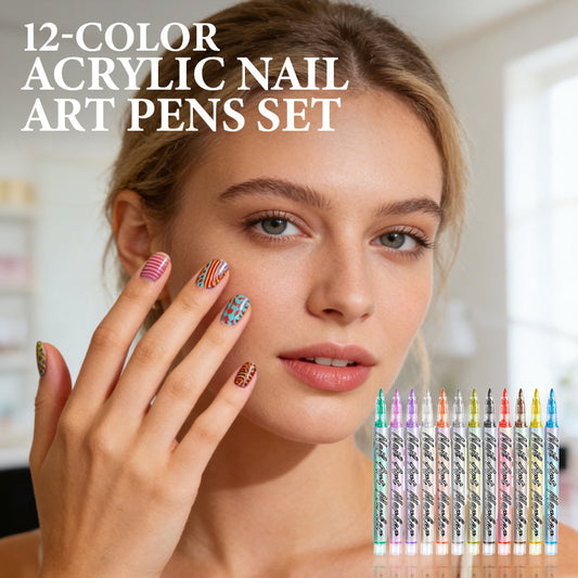 Set de 12 Plumones para Uñas Acrílicas - Punta Fina para Diseños Fáciles en Casa