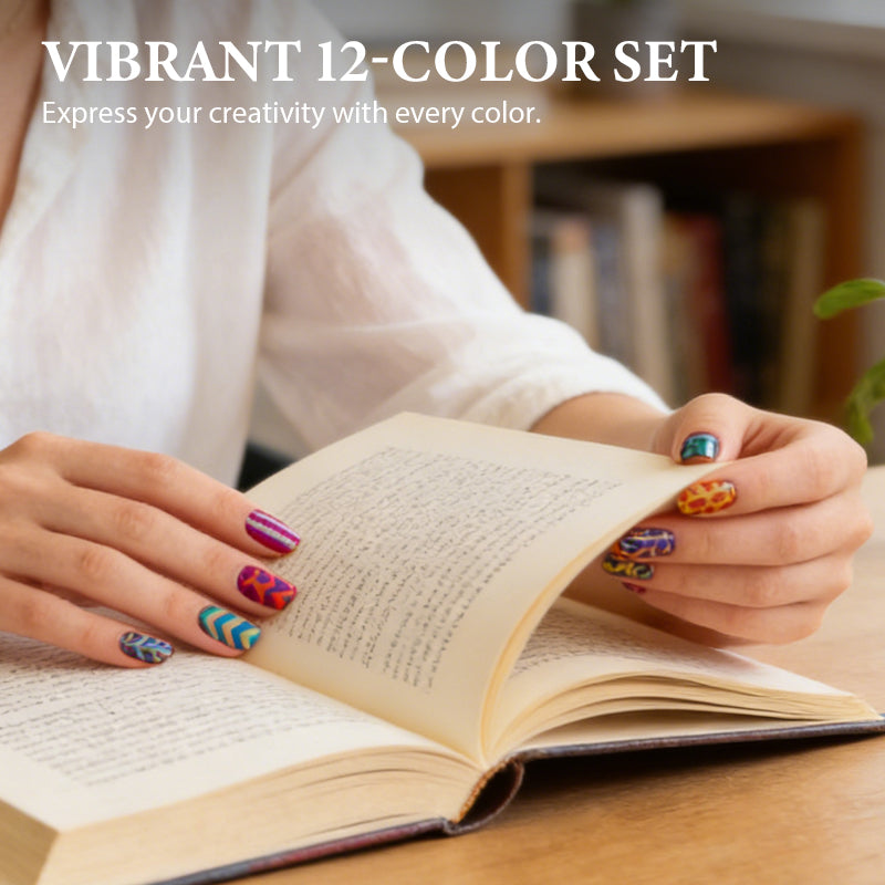 Set de 12 Plumones para Uñas Acrílicas - Punta Fina para Diseños Fáciles en Casa