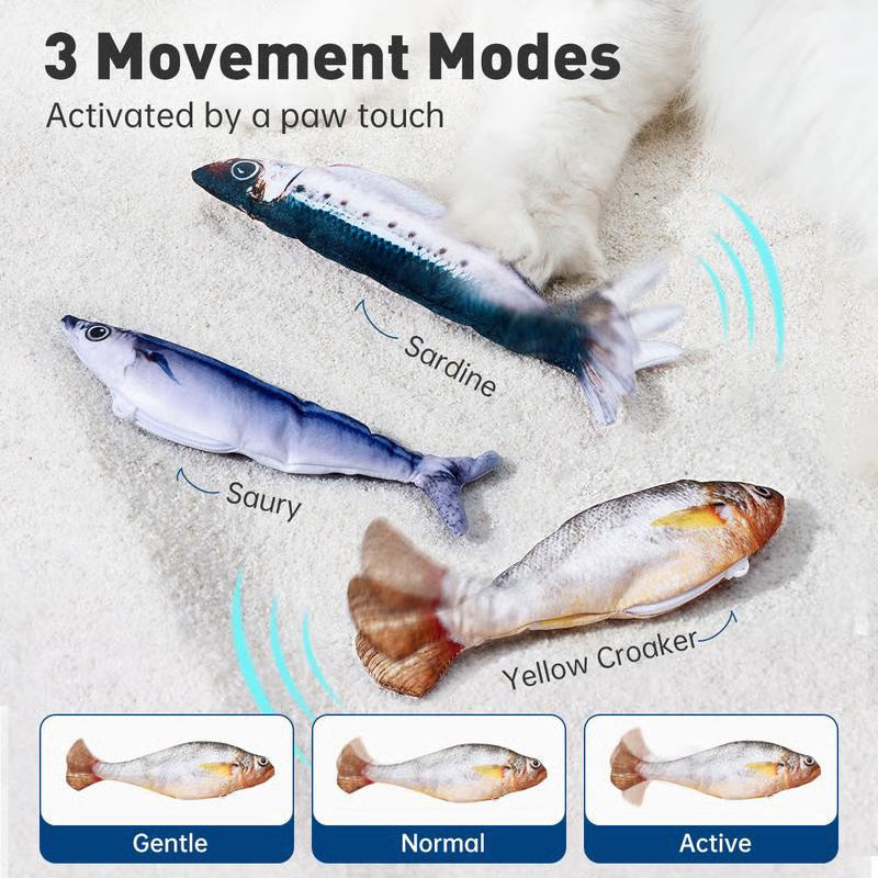 Pez Realista con Movimiento para Gato