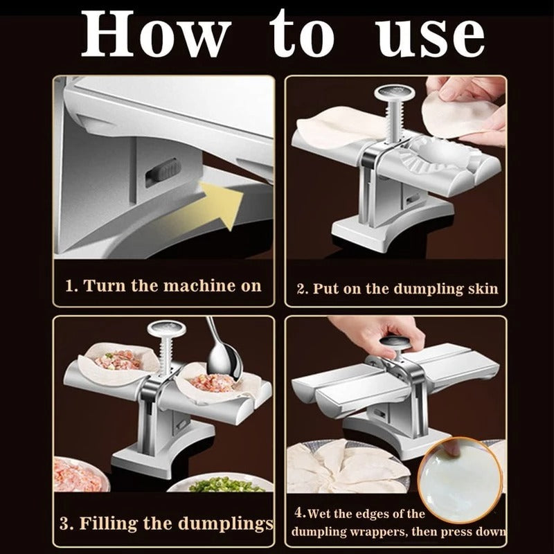Prensa Manual de doble cabezal para hacer dumplings