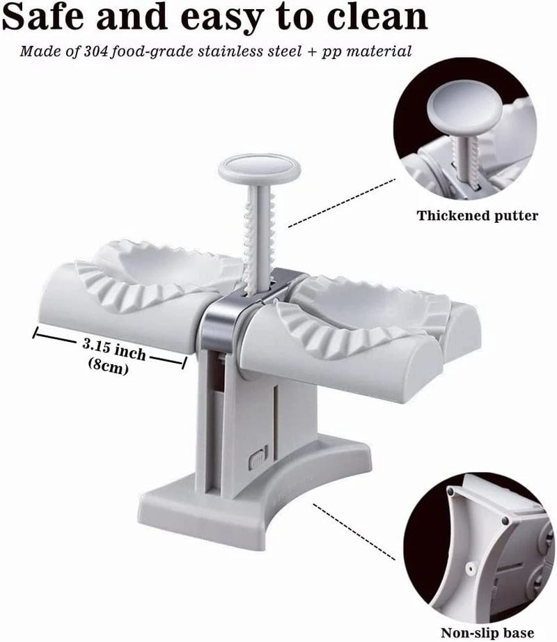 Prensa Manual de doble cabezal para hacer dumplings