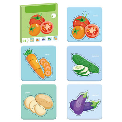 Rompecabezas de Animalitos de Fruta para Niños y Niñas