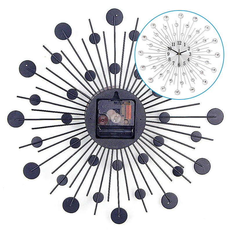 ✨🕰️ Reloj de Pared Creativo con Cristales de Roca 💎 – Lujo Silencioso y Estilo Minimalista para tu Salón, Comedor y Entrada 🏡🌟