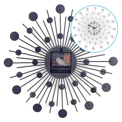 ✨🕰️ Reloj de Pared Creativo con Cristales de Roca 💎 – Lujo Silencioso y Estilo Minimalista para tu Salón, Comedor y Entrada 🏡🌟