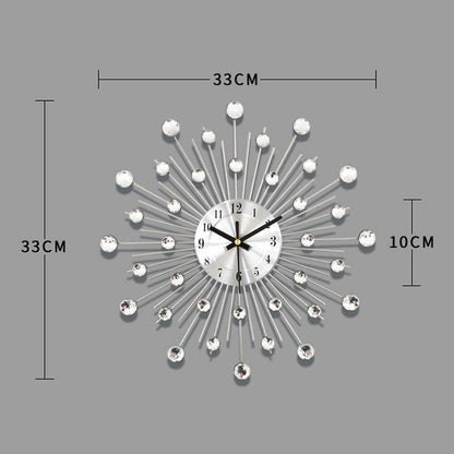 ✨🕰️ Reloj de Pared Creativo con Cristales de Roca 💎 – Lujo Silencioso y Estilo Minimalista para tu Salón, Comedor y Entrada 🏡🌟