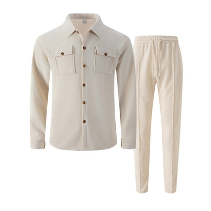 🔥 Conjunto de chaqueta y pantalones para hombre tipo waffle – Tejido transpirable tipo waffle, corte relajado y estilo casual sin esfuerzo 👕👖