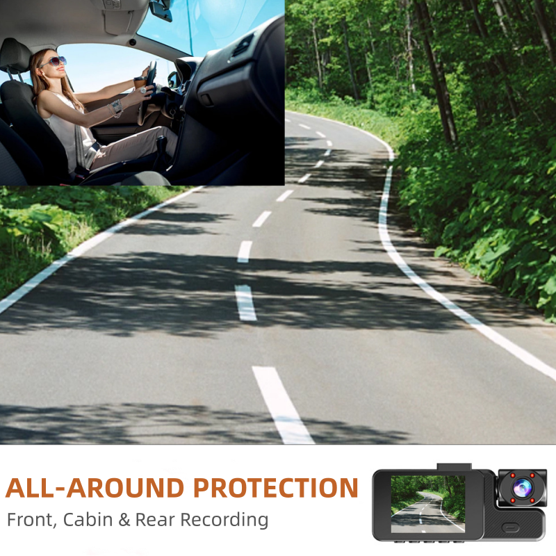 Cámara para Auto de 3 Canales 1080P con WiFi