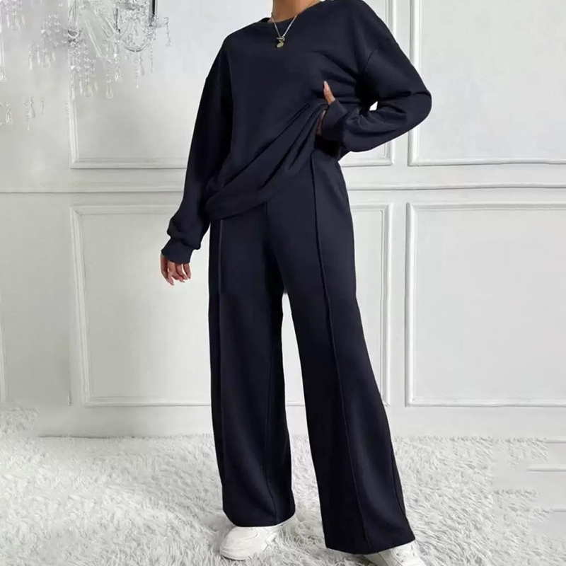 Conjunto de camiseta de manga larga y pantalones cómodos para mujer