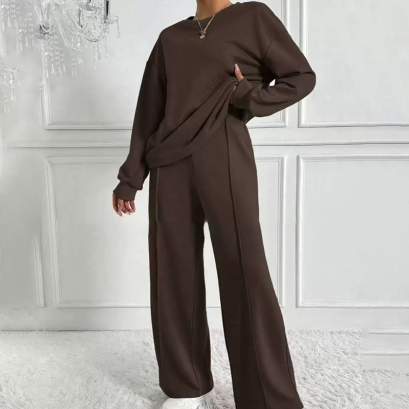 Conjunto de camiseta de manga larga y pantalones cómodos para mujer