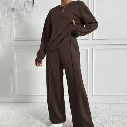 Conjunto de camiseta de manga larga y pantalones cómodos para mujer