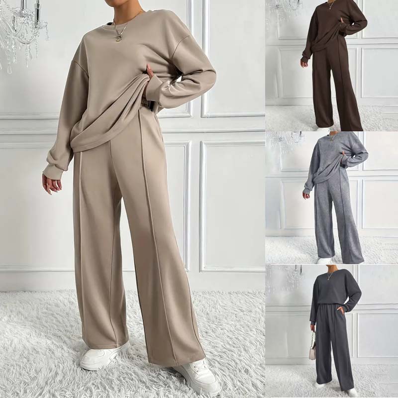 Conjunto de camiseta de manga larga y pantalones cómodos para mujer