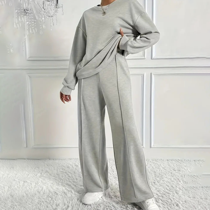 Conjunto de camiseta de manga larga y pantalones cómodos para mujer