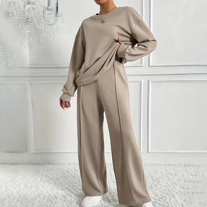 Conjunto de camiseta de manga larga y pantalones cómodos para mujer