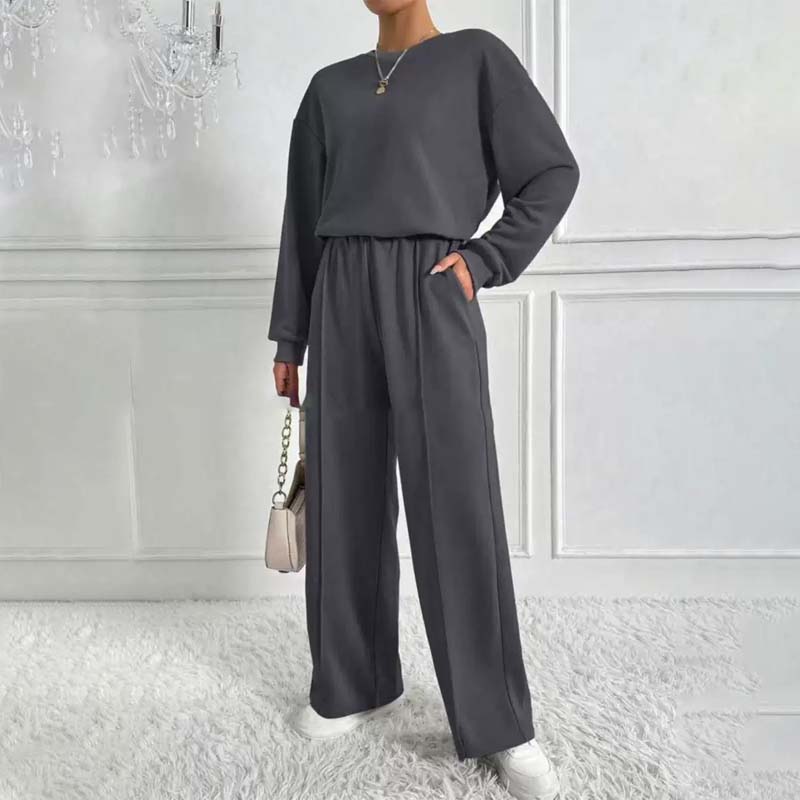 Conjunto de camiseta de manga larga y pantalones cómodos para mujer
