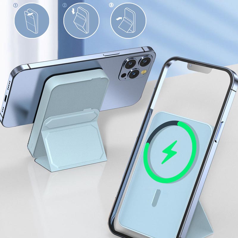 Mini Batería Externa Magnética Inalámbrica con Soporte Plegable