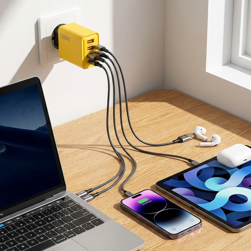 Cubo de carga rápida 120W con 4 puertos