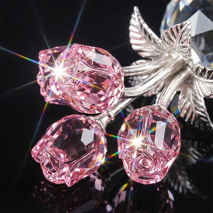 🌹✨ Figura Eterna de Pétalos de Rosa de Cristal en Jarrón – Símbolo Atemporal del Amor y Elegante Decoración de Lujo para el Hogar 💎🏡 - Compra 2 Envío Gratis