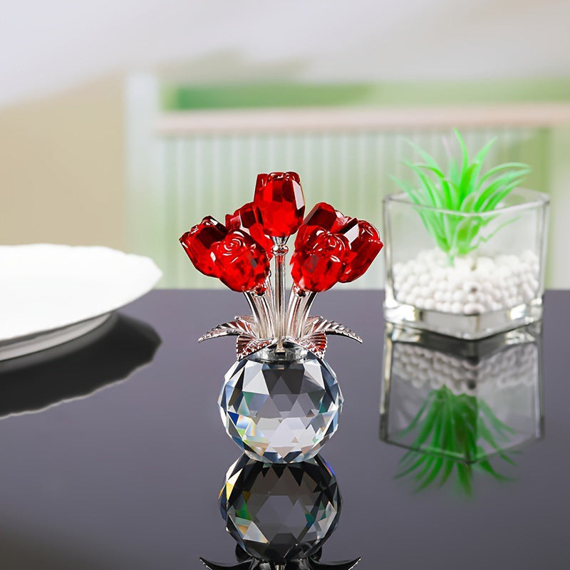 🌹✨ Figura Eterna de Pétalos de Rosa de Cristal en Jarrón – Símbolo Atemporal del Amor y Elegante Decoración de Lujo para el Hogar 💎🏡 - Compra 2 Envío Gratis