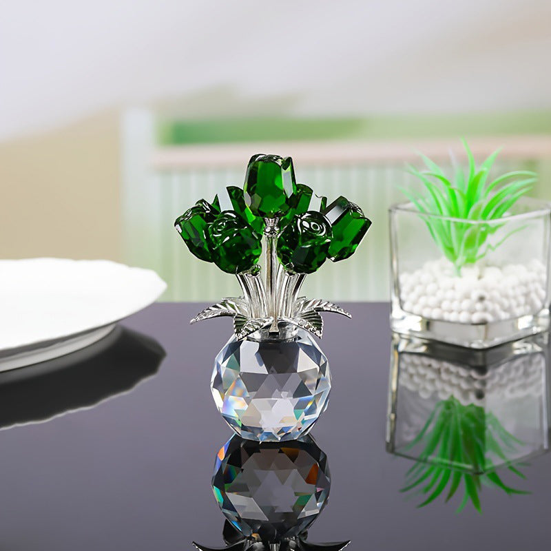 🌹✨ Figura Eterna de Pétalos de Rosa de Cristal en Jarrón – Símbolo Atemporal del Amor y Elegante Decoración de Lujo para el Hogar 💎🏡 - Compra 2 Envío Gratis